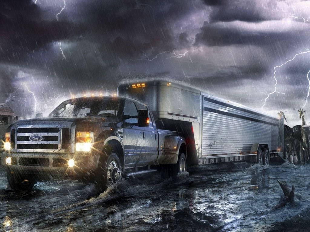 Digital Art Lightning Cool Truck Wallpaper