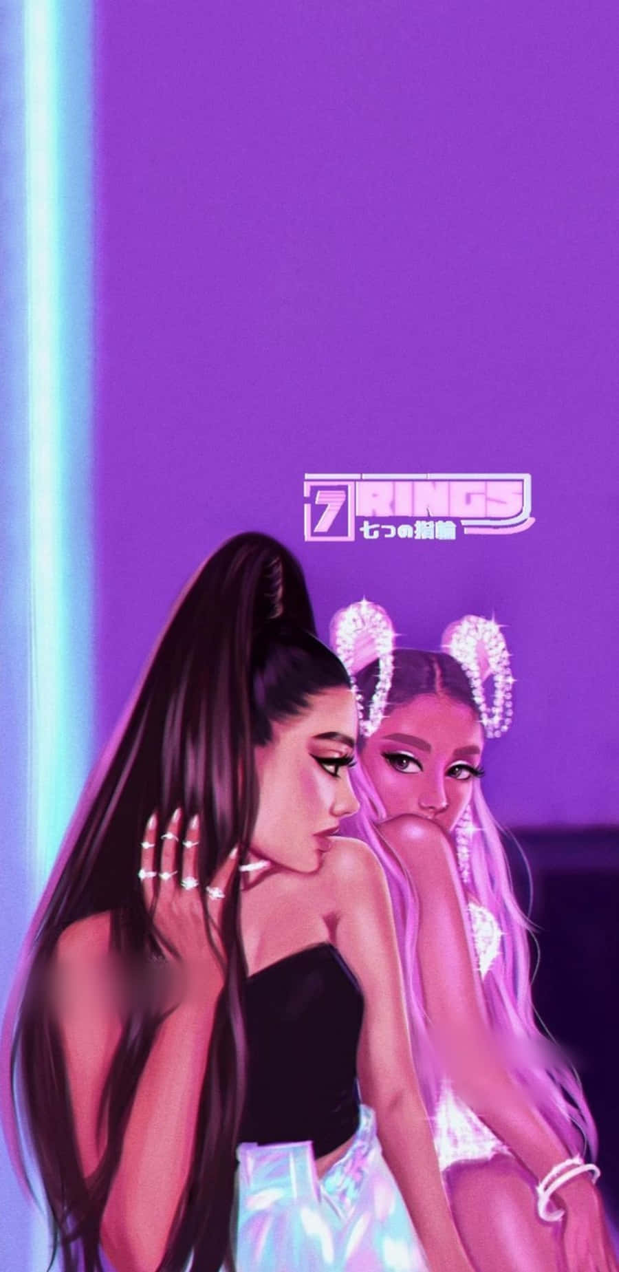 Digital Art Of Ariana Grande 7 Rings Wallpaper