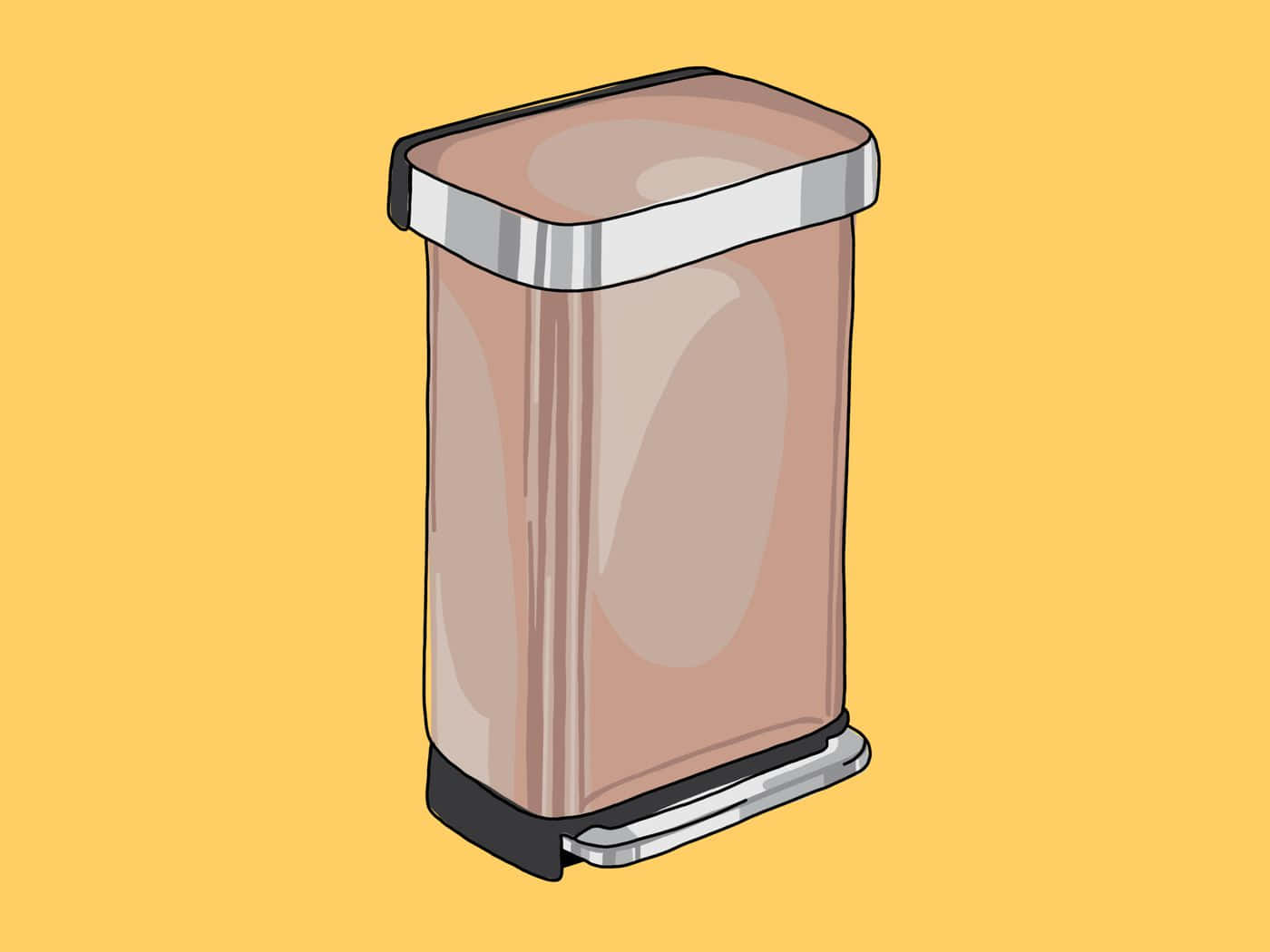 Digital Art Of Rectangular Step Trash Can Wallpaper