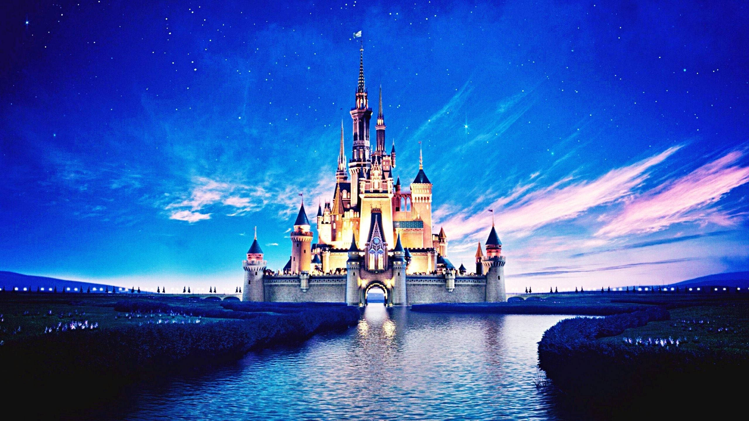 Disney Castle Under Blue Sky Laptop Wallpaper