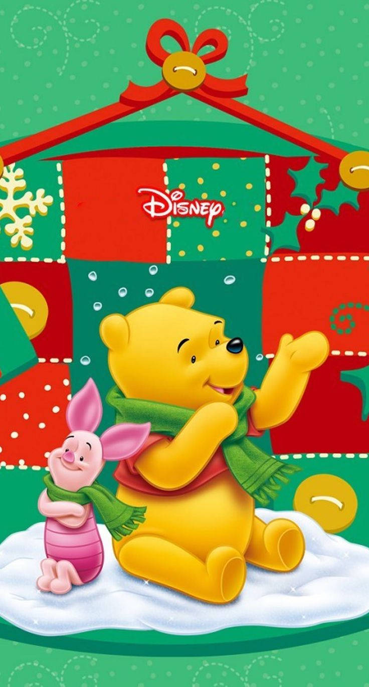 Disney Christmas Iphone Winnie And Piglet Wallpaper