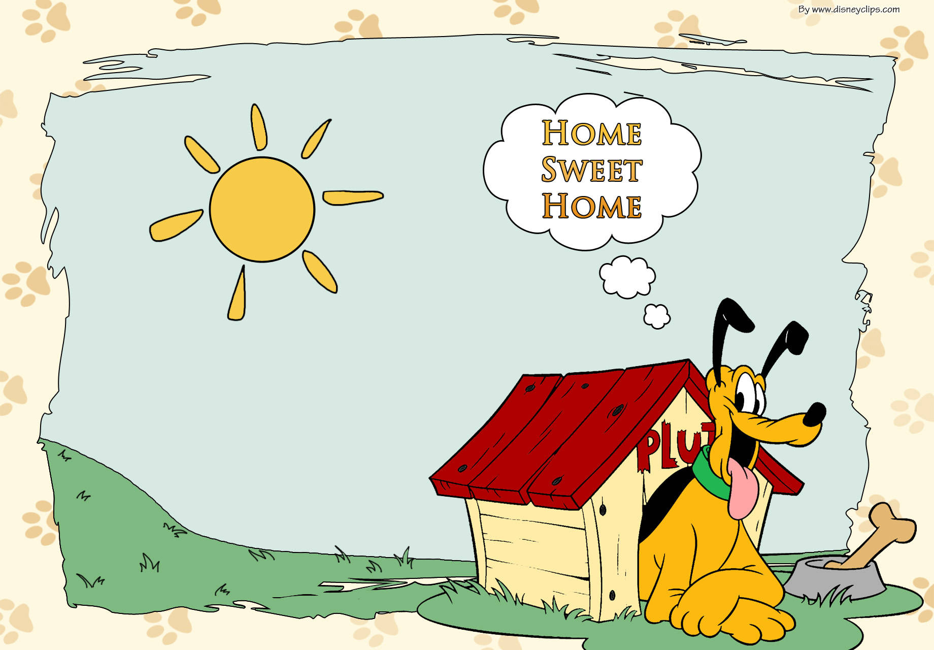 Disney Pluto Home Sweet Home Wallpaper