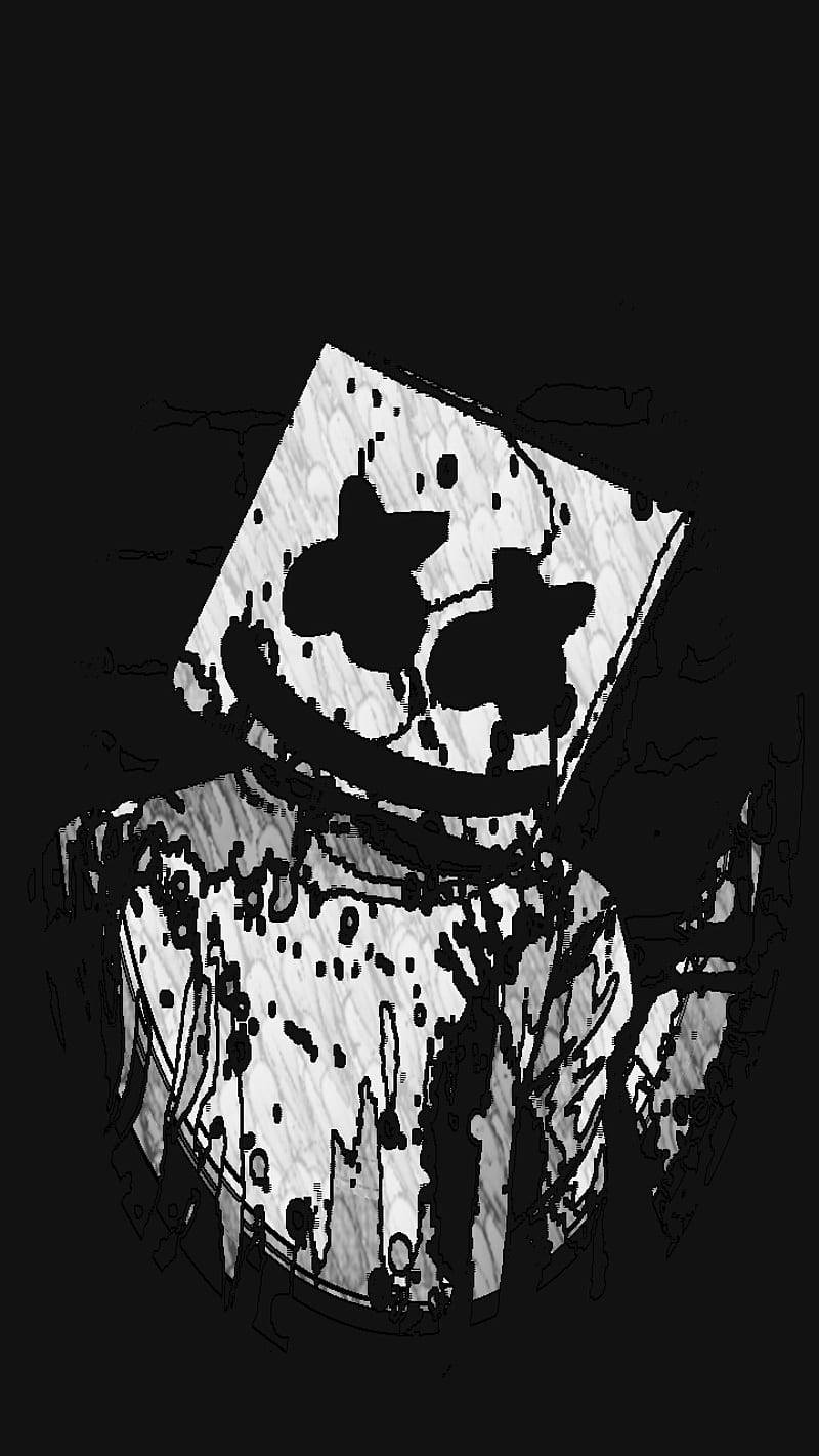 Distorted Black Marshmello Wallpaper