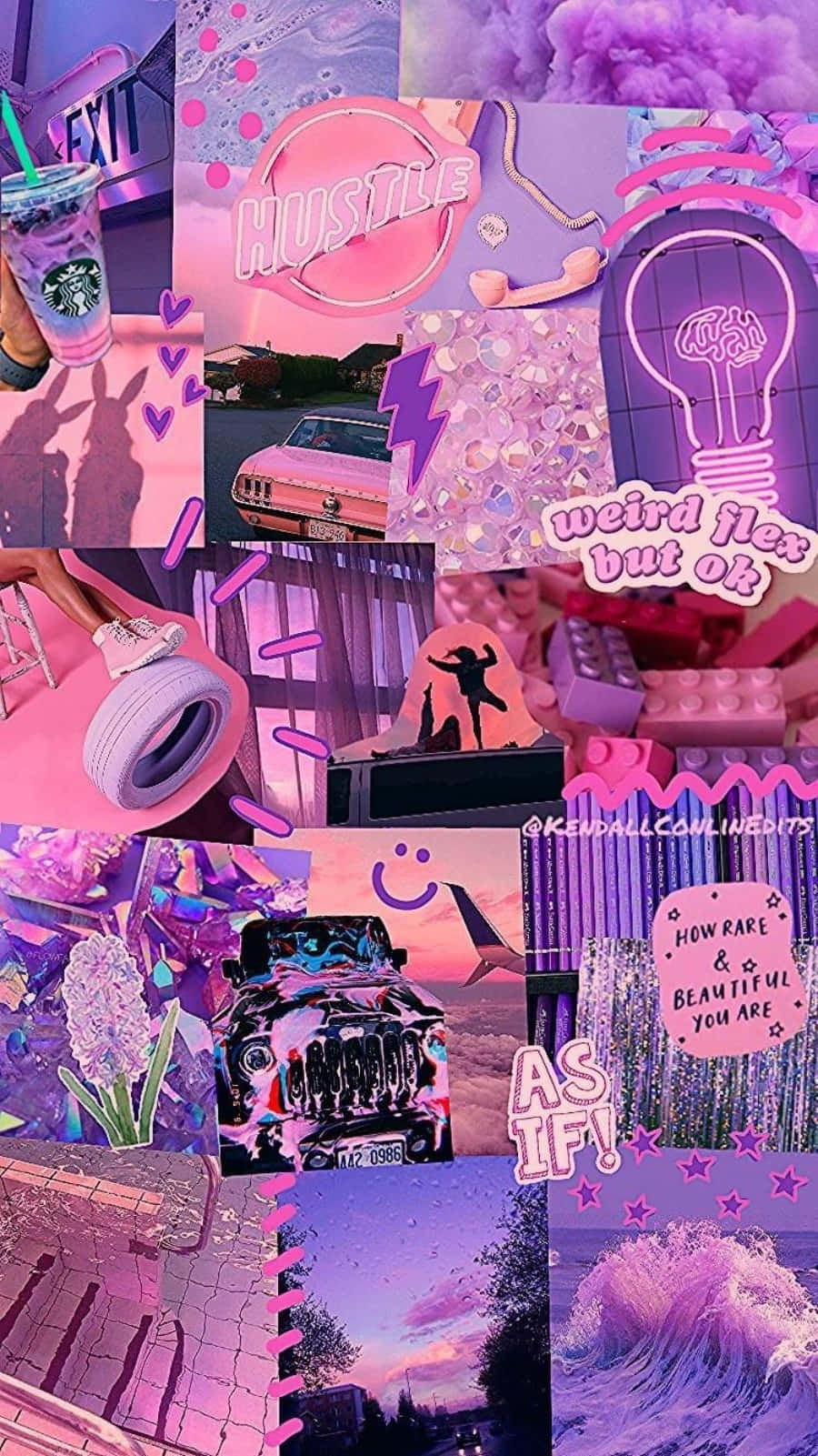 Dive Into The Serenity Of Pastels - Aesthetic Pink Collage Wallpaper