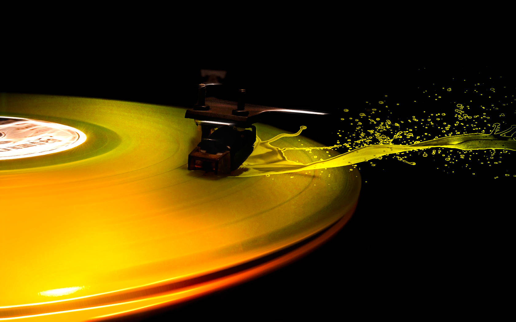 Dj Vinyl Yellow Splash Wallpaper