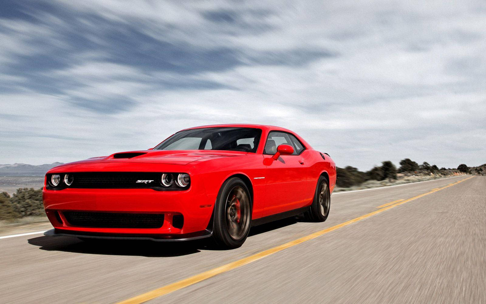 Dodge Challenger In Red Paint Wallpaper