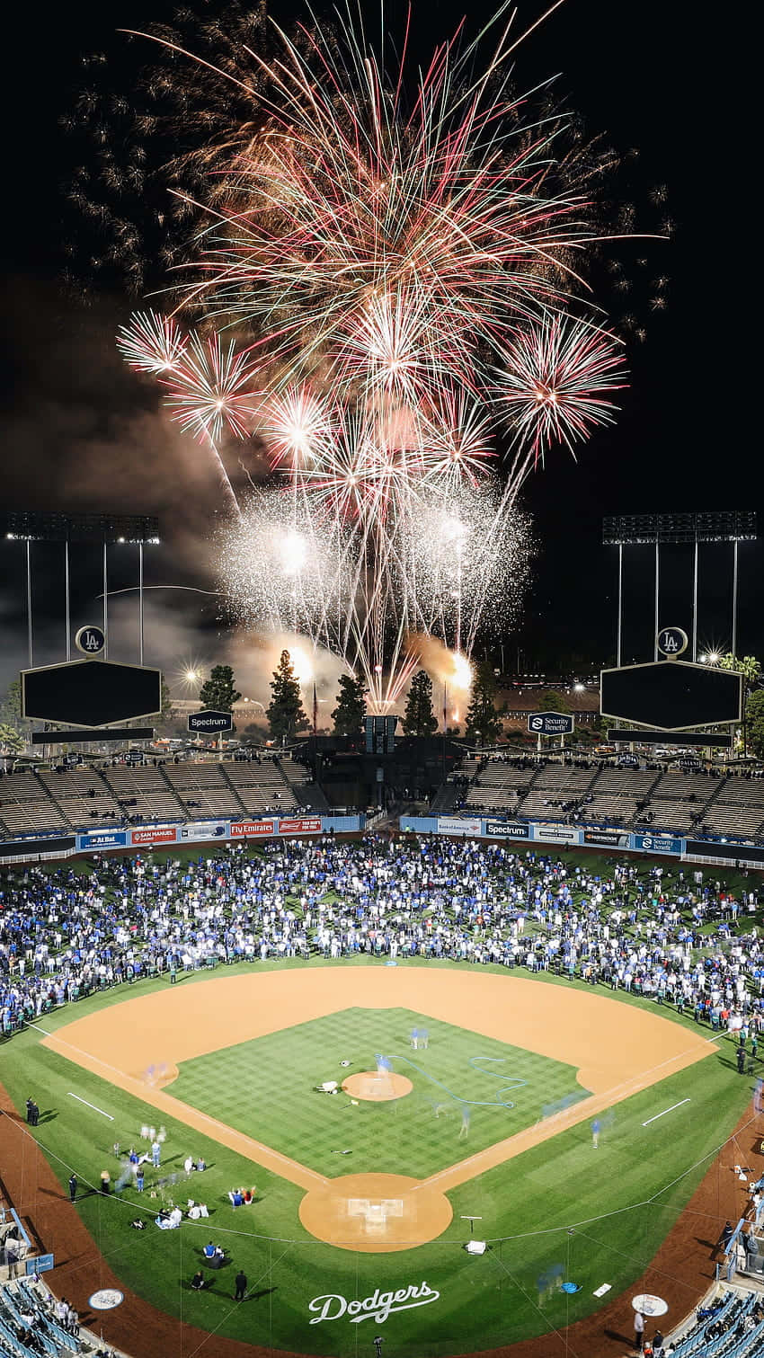 Dodgers Stadium Fireworks Display Wallpaper