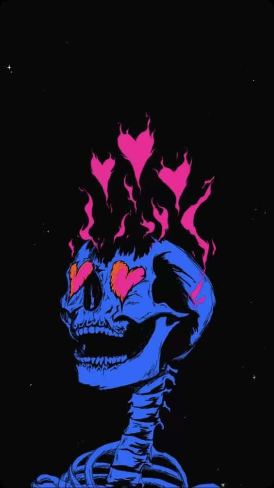 Dope Phone In-love Skeleton Wallpaper