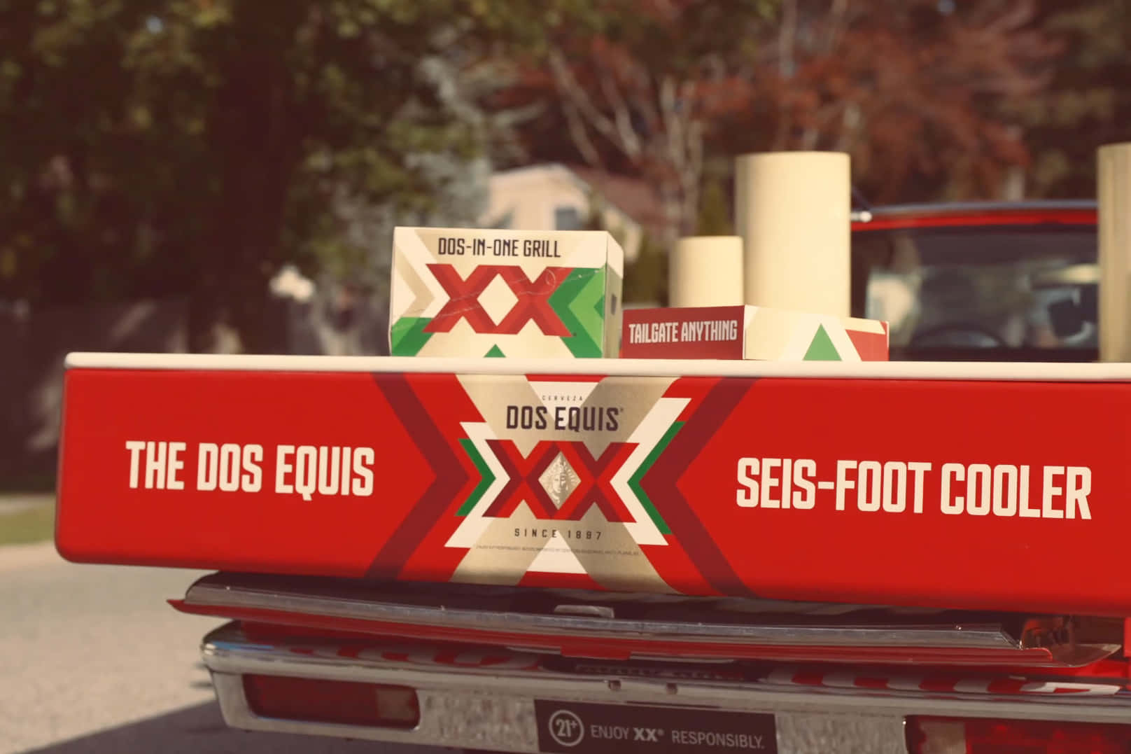 Dos Equis Seis Foot Cooler Promotion Wallpaper