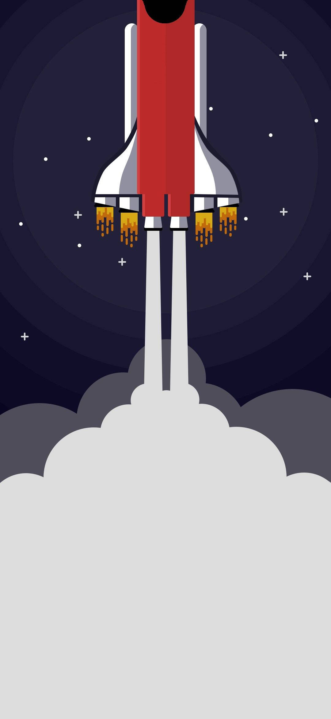 Dot Notch Red Rocket Ship Wallpaper