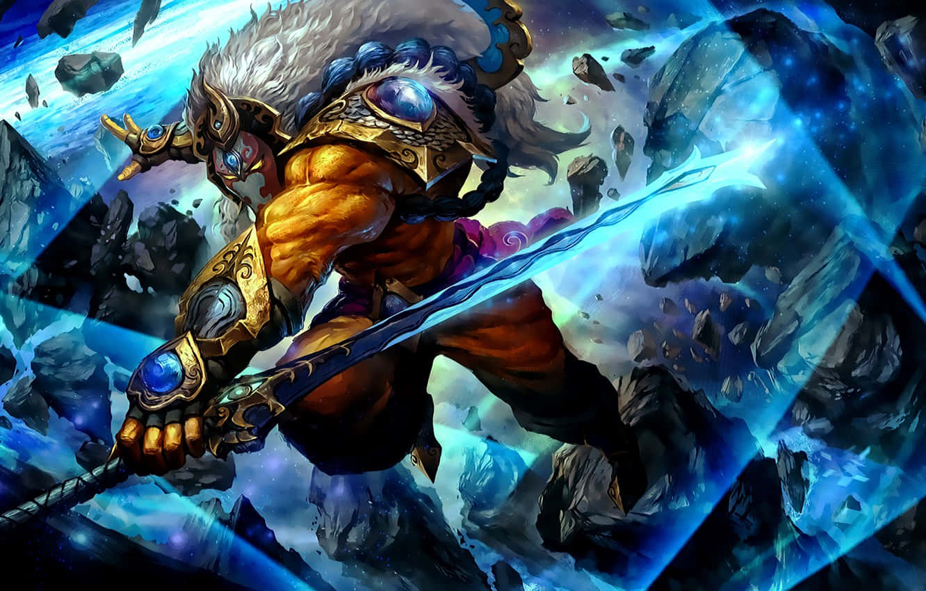 Dota 2 Juggernaut With A Blue Sword Wallpaper