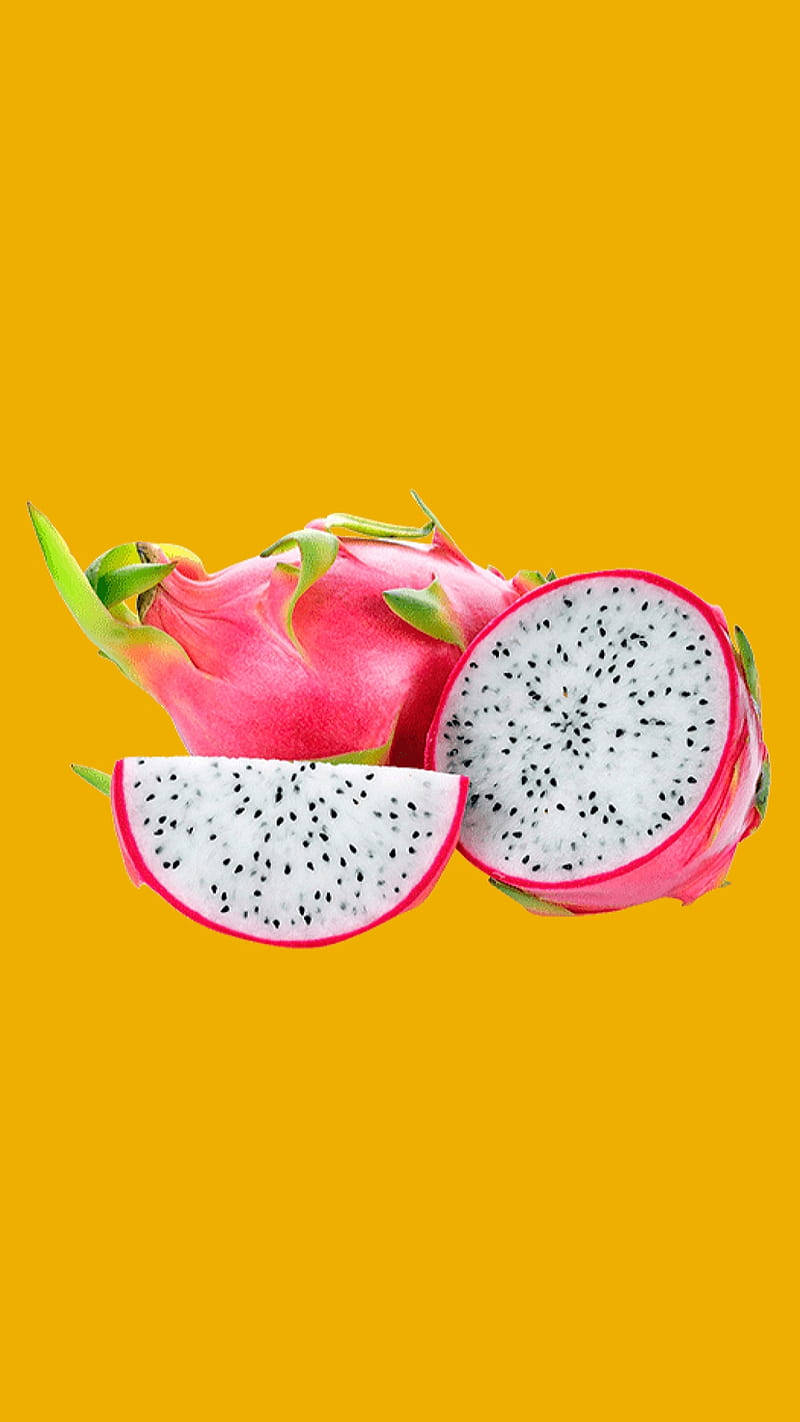 Dragonfruit Sunset Yellow Background Wallpaper