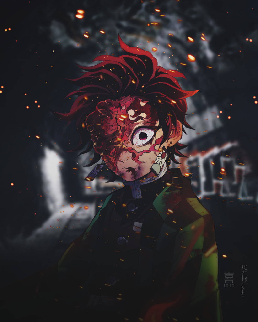 Dramatic Demon Slayer Aesthetic Tanjiro Wallpaper