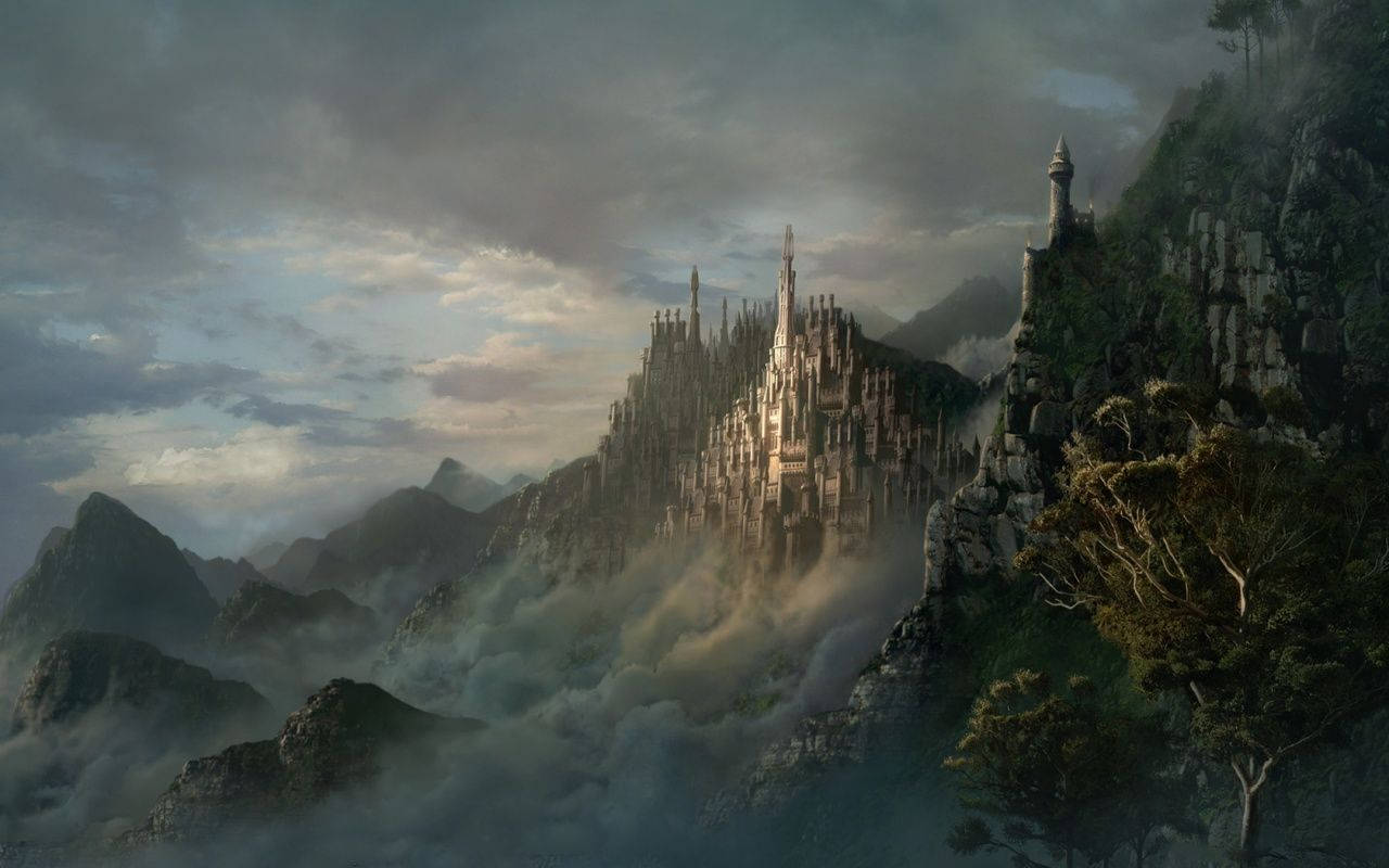 Dream Of A Fantasy Castle At The Top Of A Mountain Wallpaper