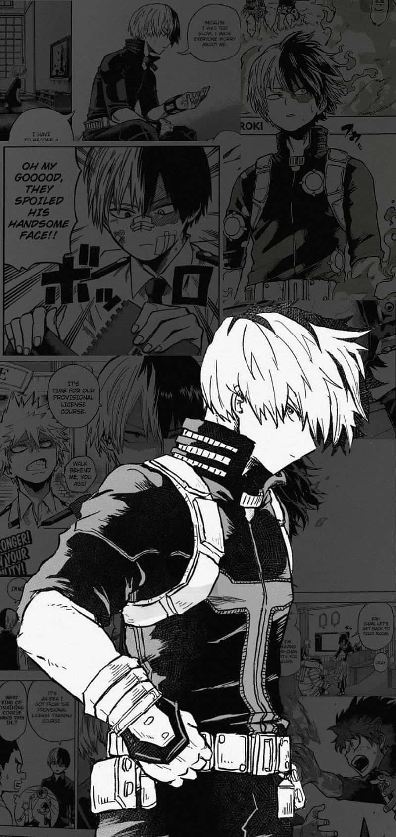 Dress Up In Style With This Fashionable Todoroki Black Design! Wallpaper