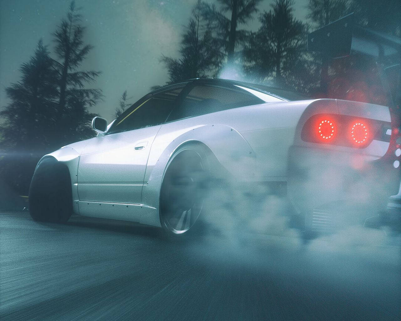 Drift Car Under A Twilight Sky Wallpaper