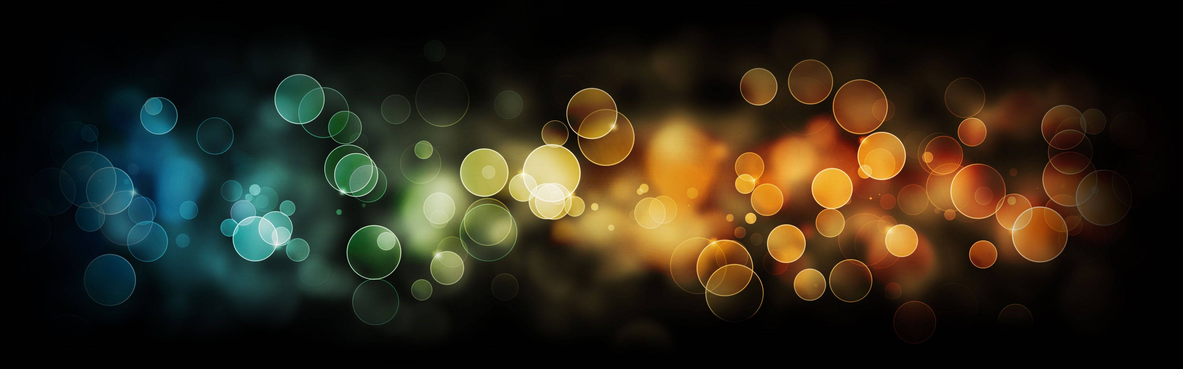 Dual Monitor Bokeh Bubbles Wallpaper