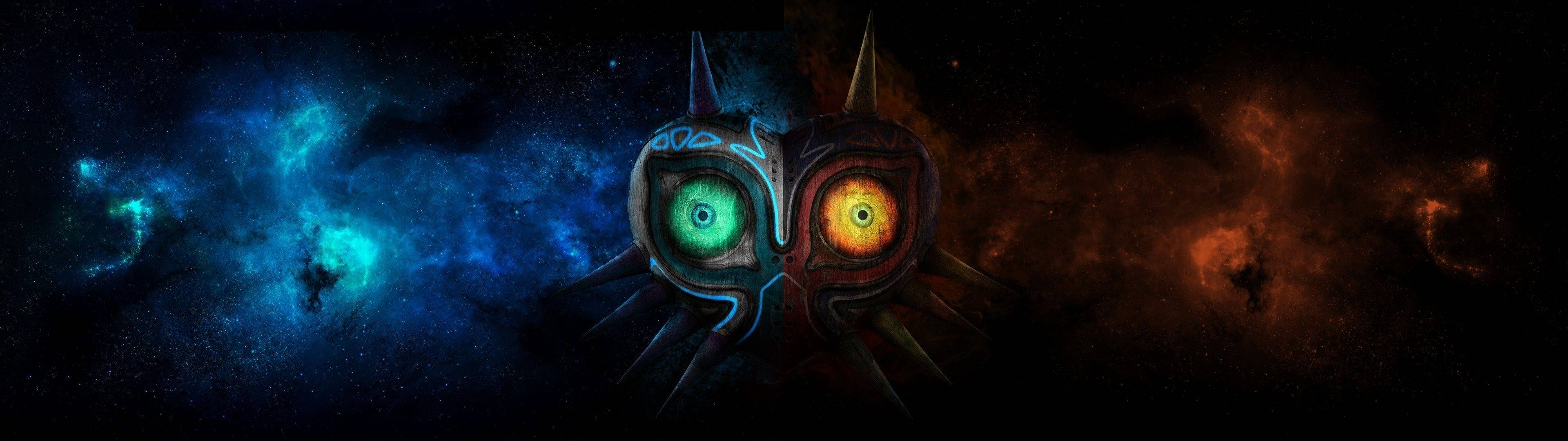 Dual Screen Skull Kid Majora's Mask Wallpaper