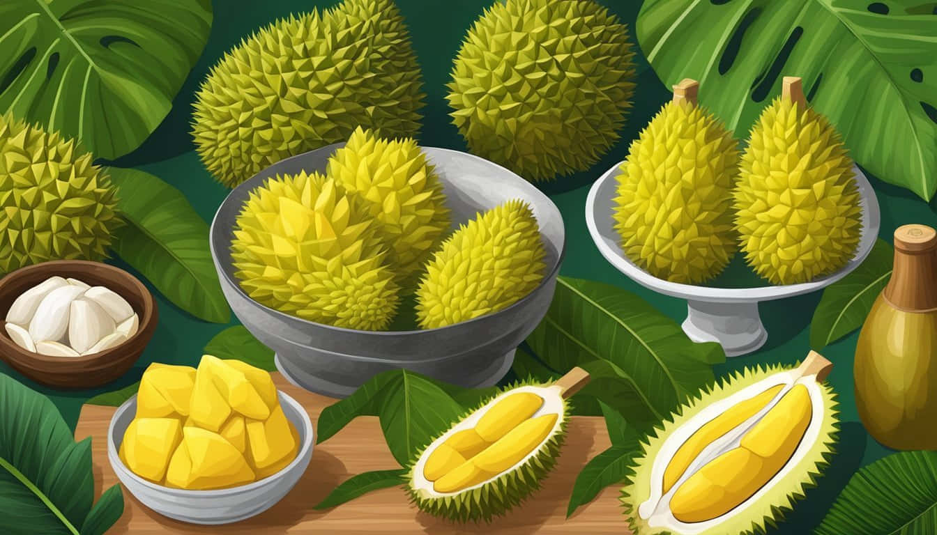 Durian Fruit Variety Illustration Wallpaper