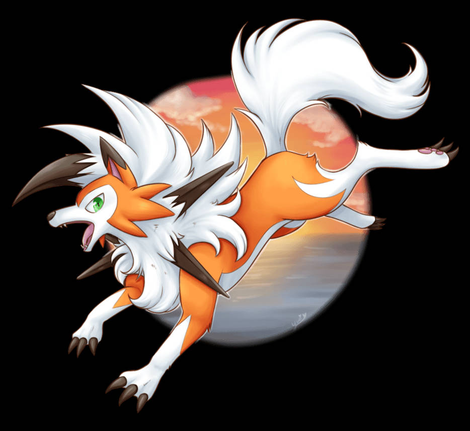 Dusk Lycanroc Jump Wallpaper