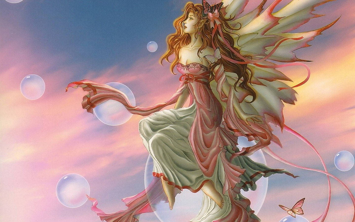 Dusky Pink Fairy Wallpaper