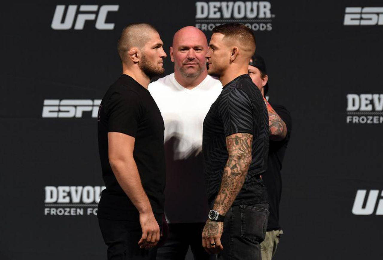 Dustin Poirier Khabib Nurmagomedov Black Shirts Wallpaper