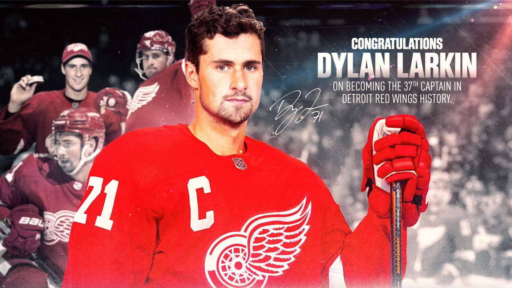 Dylan Larkin 37th Captain Of Detroit Red Wings Wallpaper