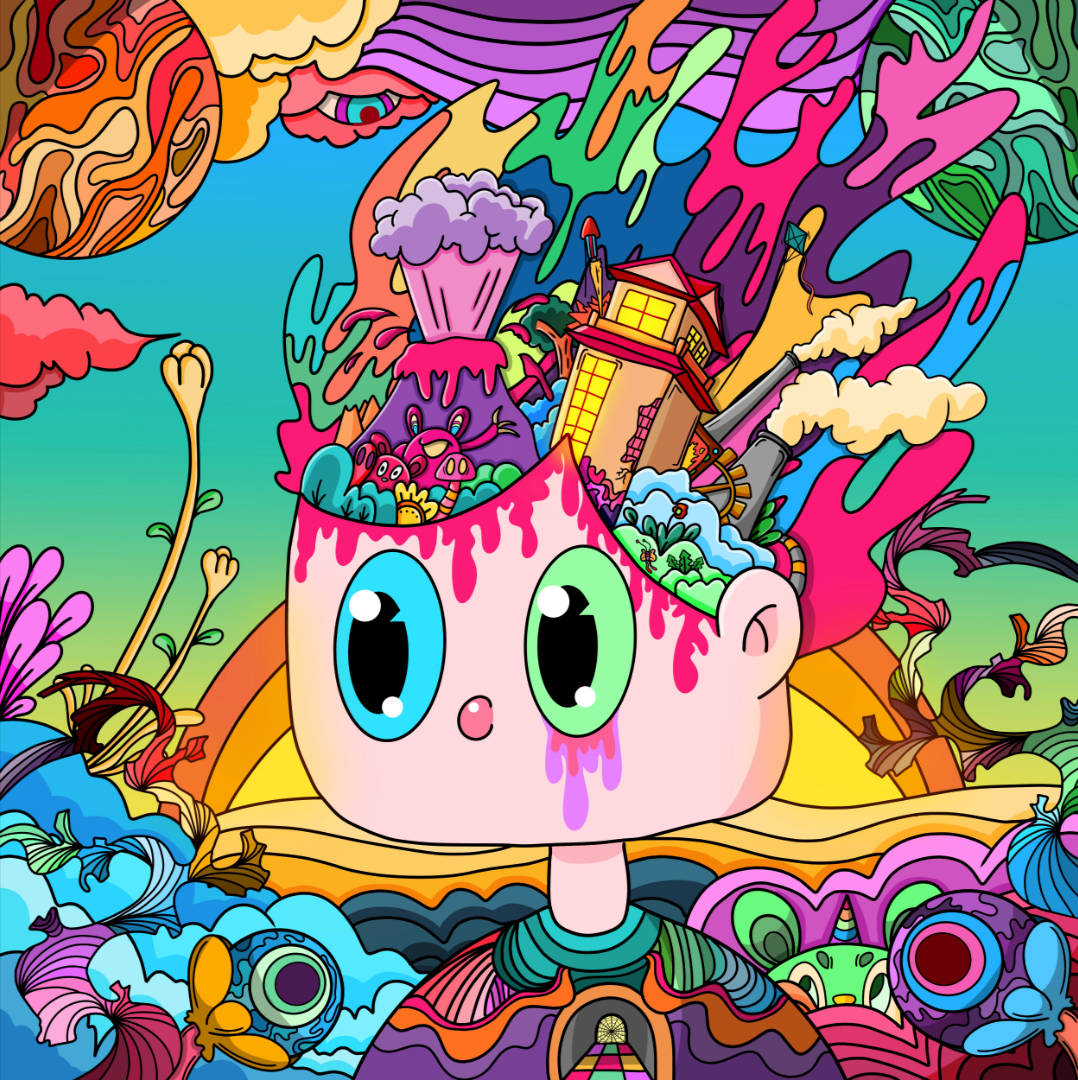 Dynamic And Colorful Trippy Cartoon Wallpaper