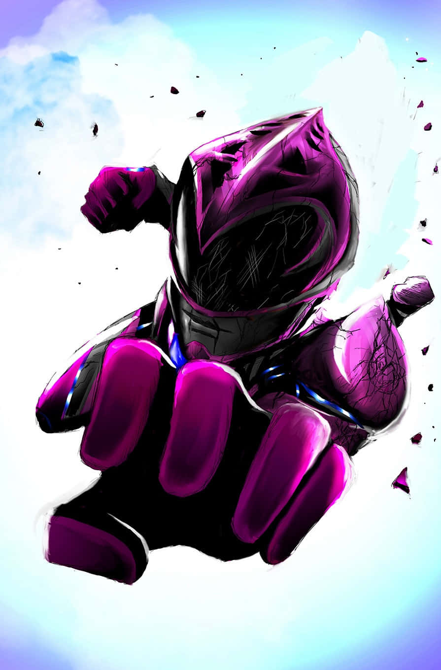 Dynamic Pink Ranger Illustration Wallpaper