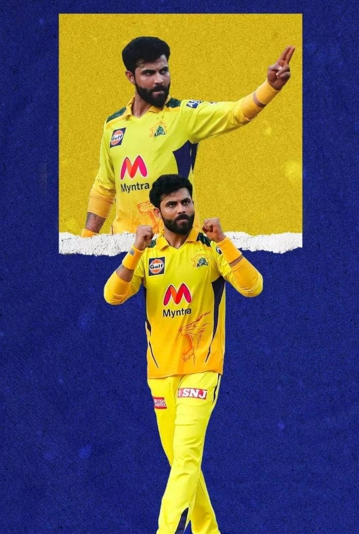 Dynamic Ravindra Jadeja In Action For Chennai Super Kings Wallpaper