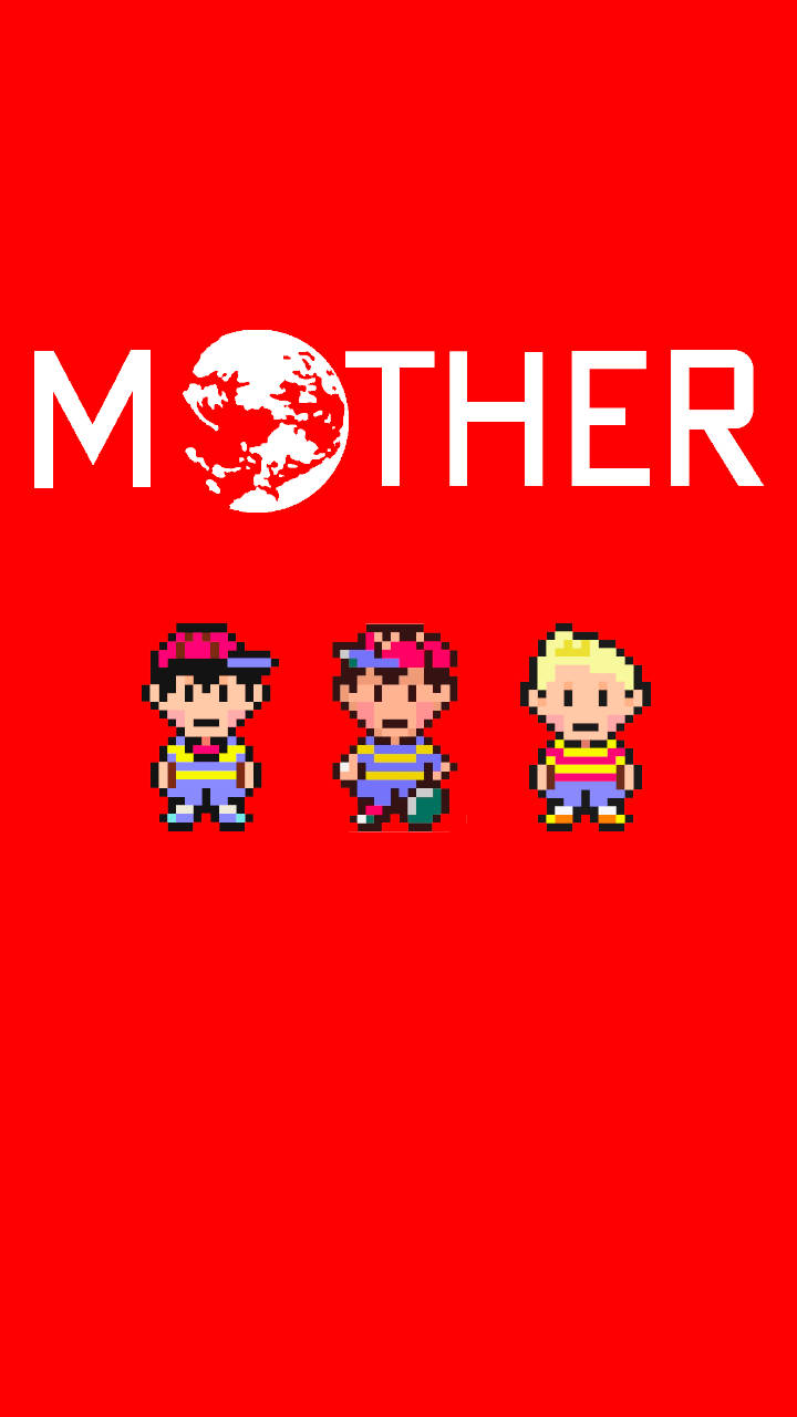 Earthbound's Iconic Logo In Red Wallpaper