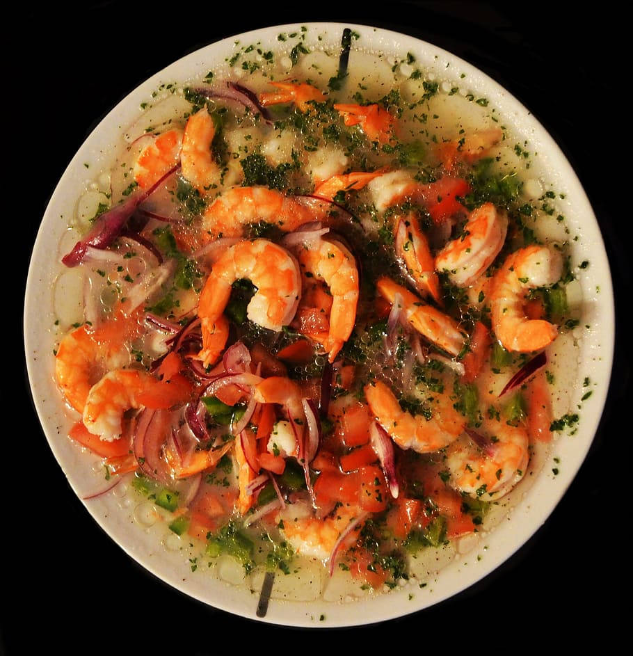 Ecuadorian Shrimp Ceviche With Sauce Wallpaper