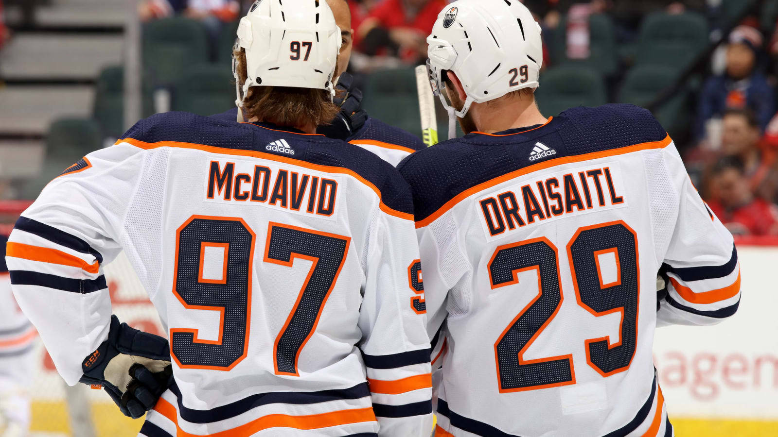 Edmonton Oilers No. 29 Leon Draisaitl No. 97 Connor Mcdavid Wallpaper