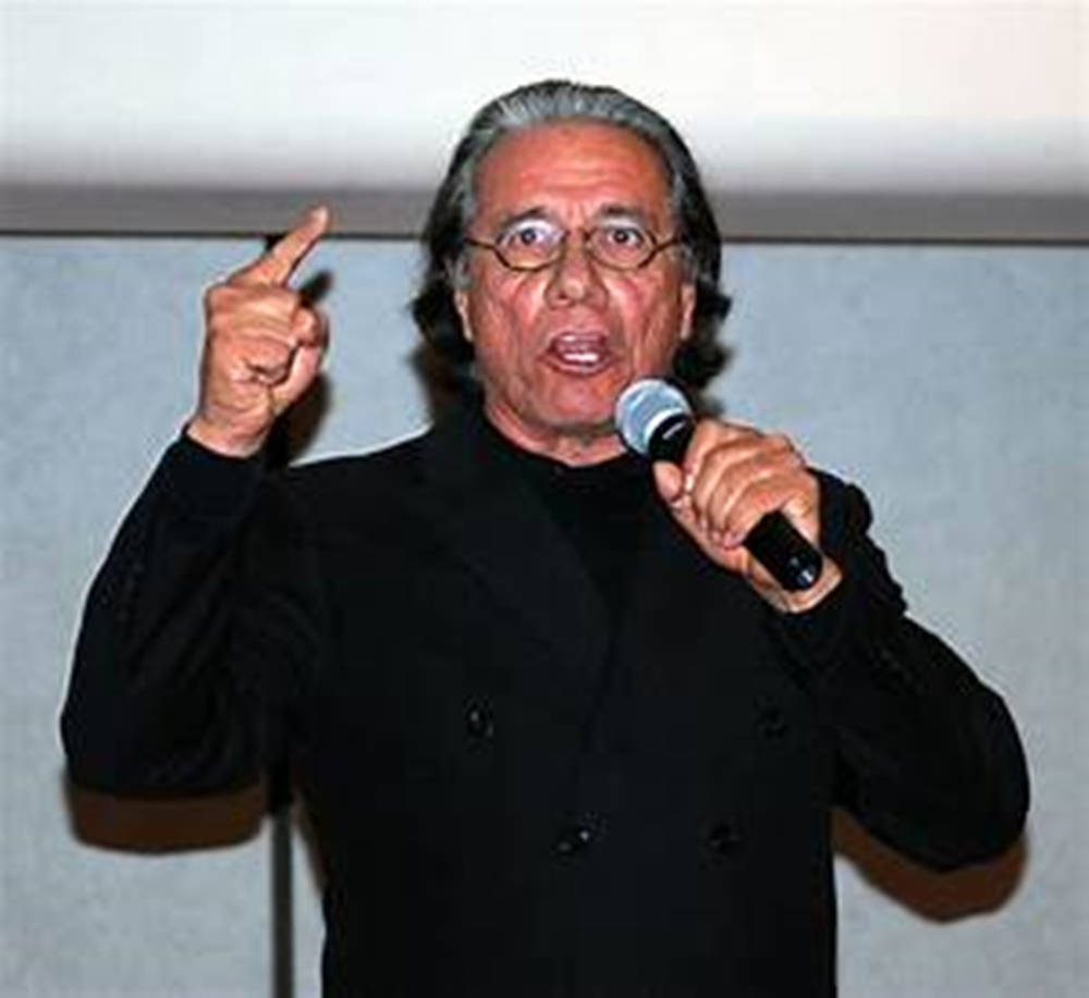 Edward James Olmos Holding Microphone Wallpaper