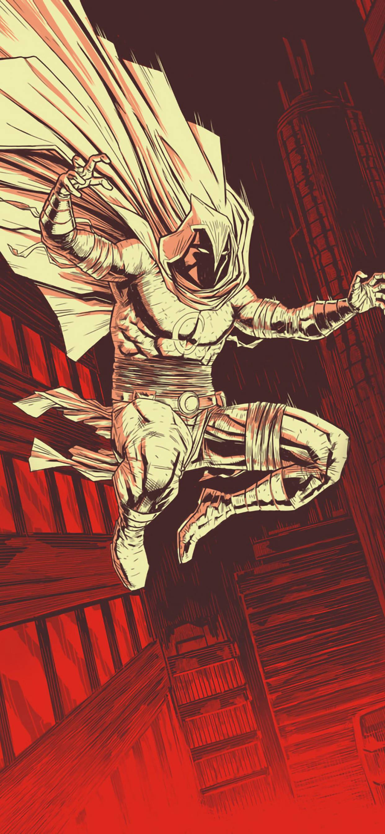 Eerie Marvel Comic Art - Moon Knight Phone Wallpaper Wallpaper