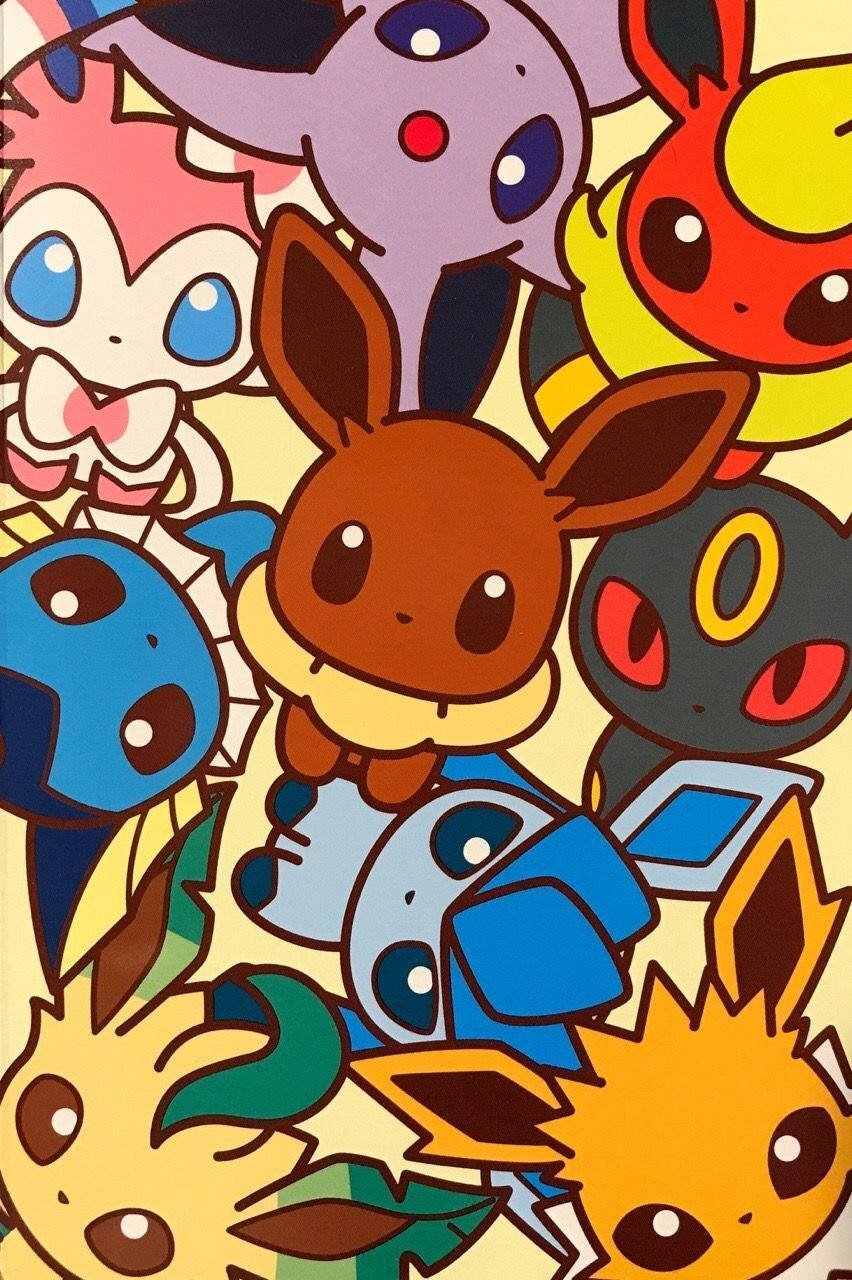 Eevee Stuck Together Iphone Wallpaper