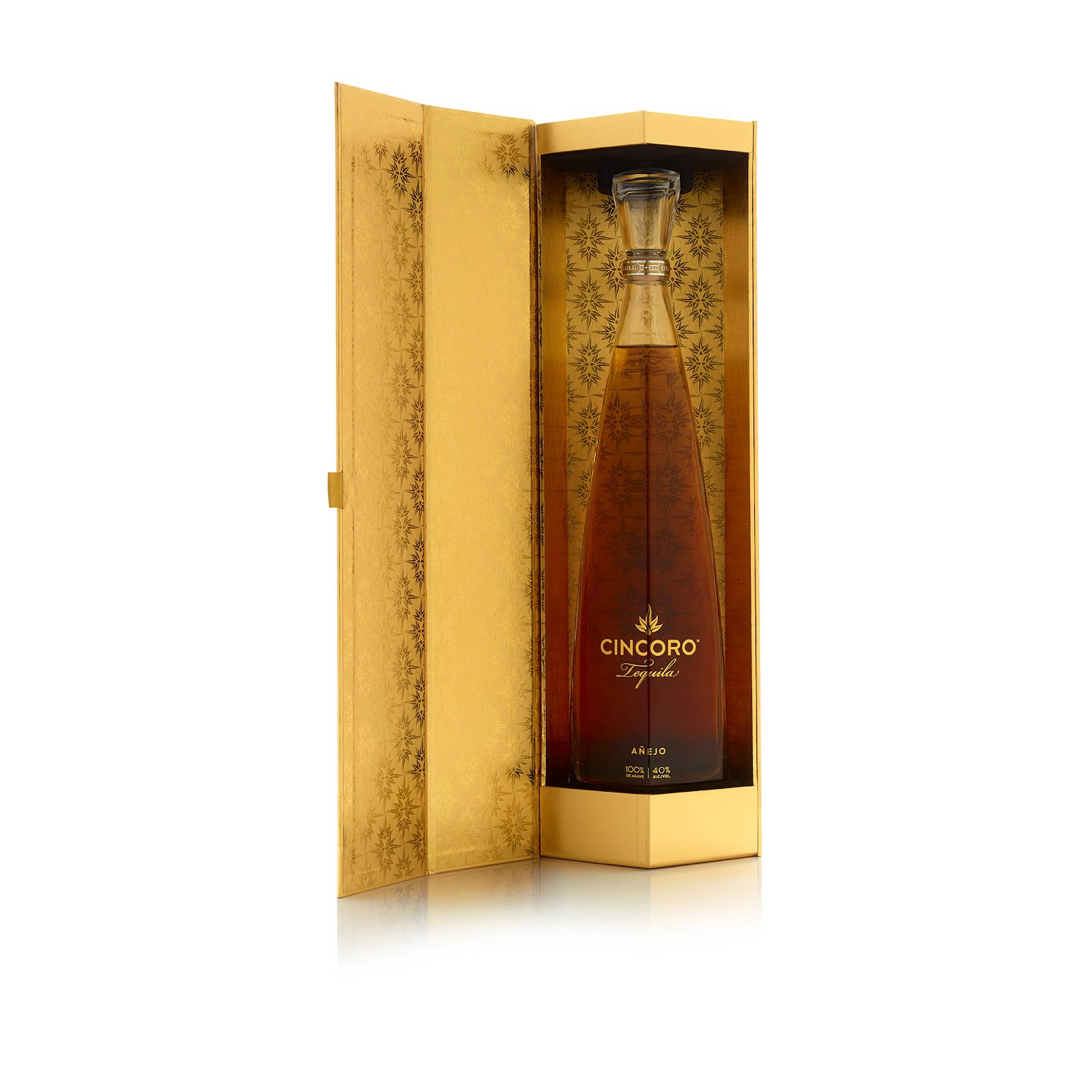 Elegant Cincoro Tequila Anejo Bottle Inside Premium Packaging Wallpaper