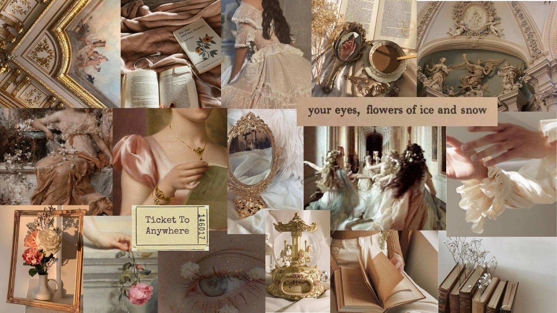 Elegant Collage Princess Aesthetic Computer Wallpaper