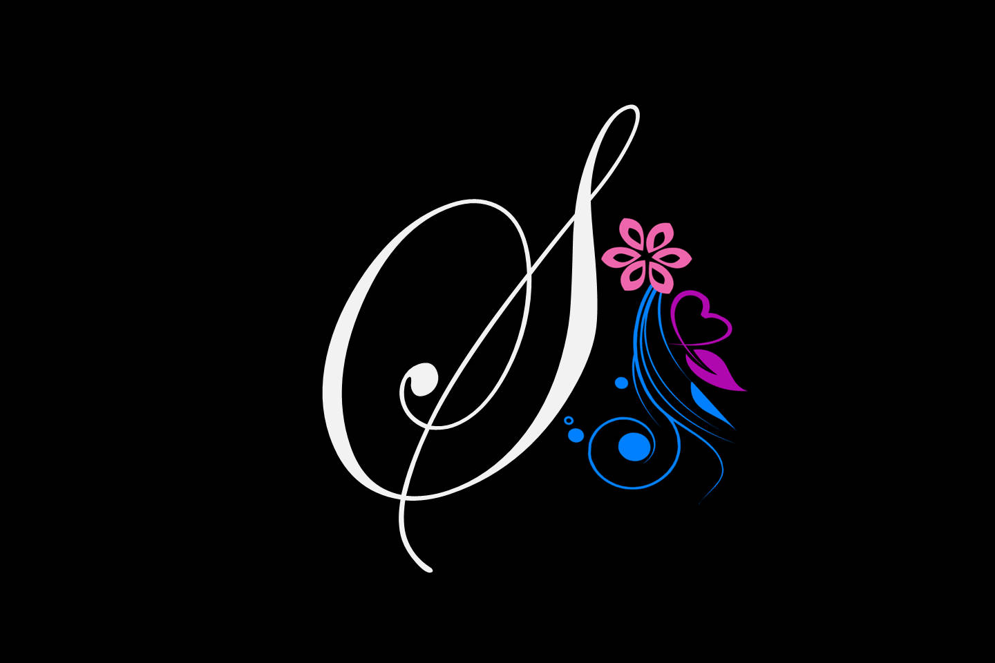 Elegant Cursive 's' Symbol Wallpaper