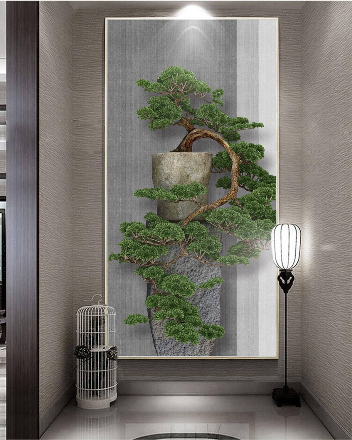 Elegant Kengai Style Bonsai Tree Wallpaper