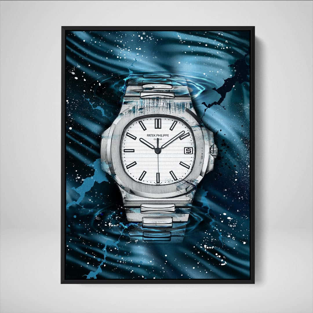 Elegant Patek Philippe White-faced Nautilus Watch Wallpaper