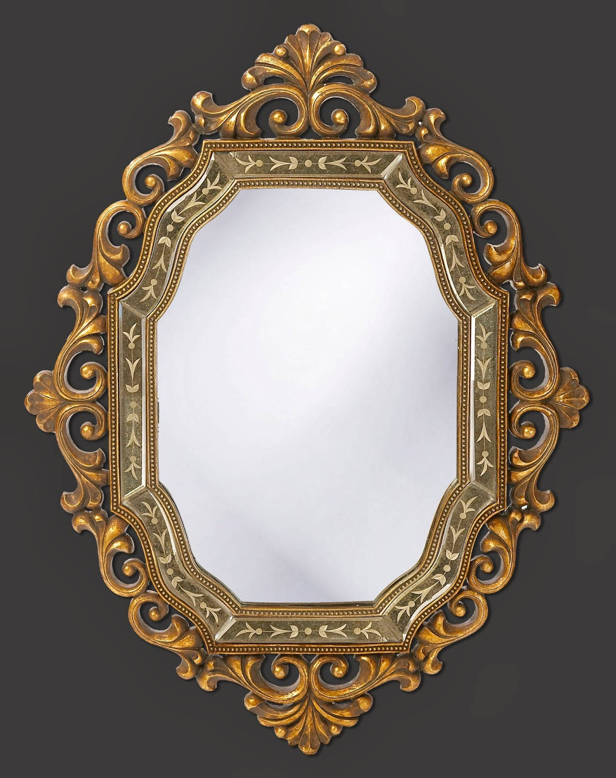 Elegant Vintage Howard Elliott Ariana Mirror Wallpaper