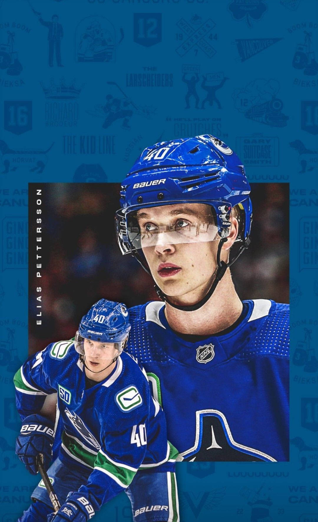 Elias Pettersson Dark Blue Aesthetic Illustration Wallpaper