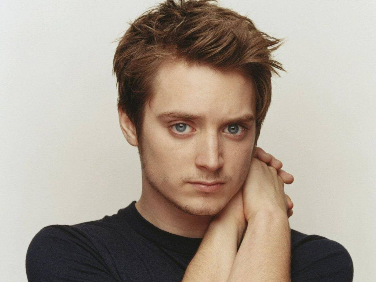 Elijah Wood In A Black Shirt Wallpaper