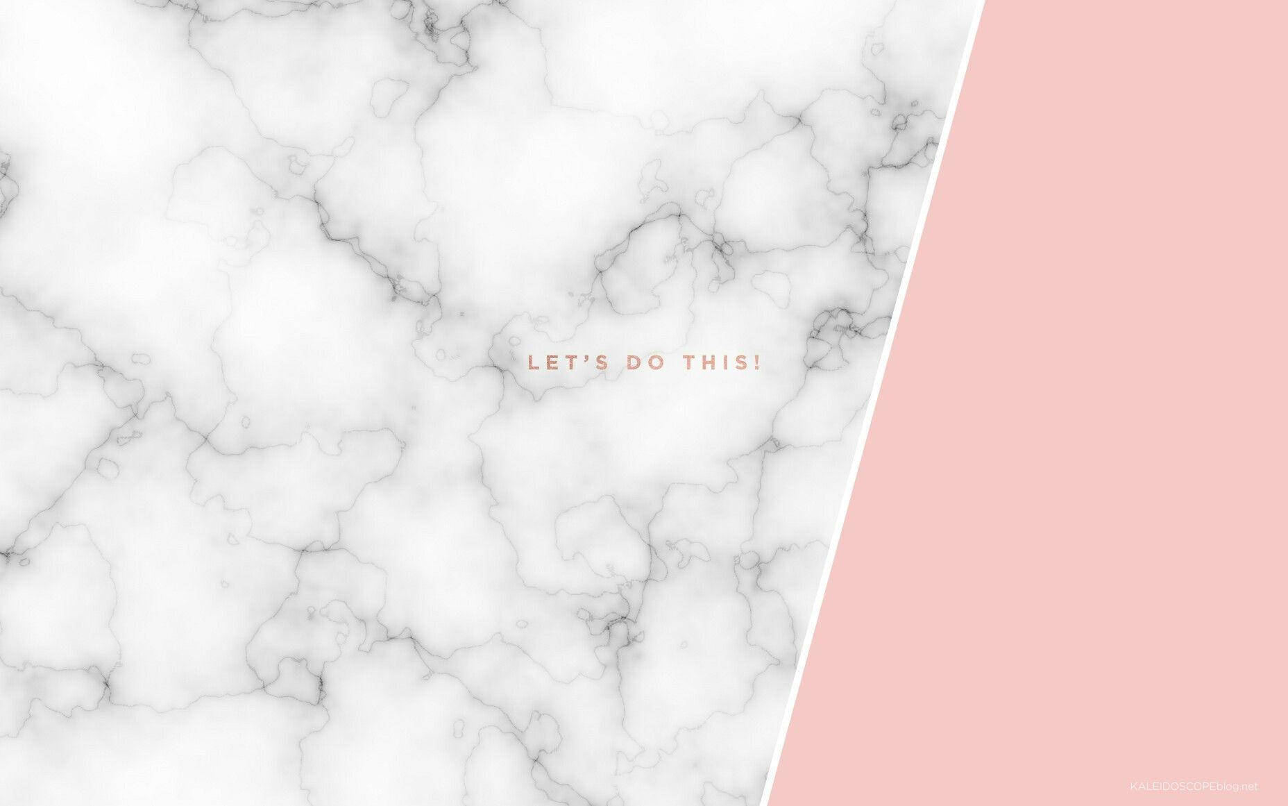 Embrace The Minimalism - White Marble Aesthetic With A Touch Of Pink. Wallpaper