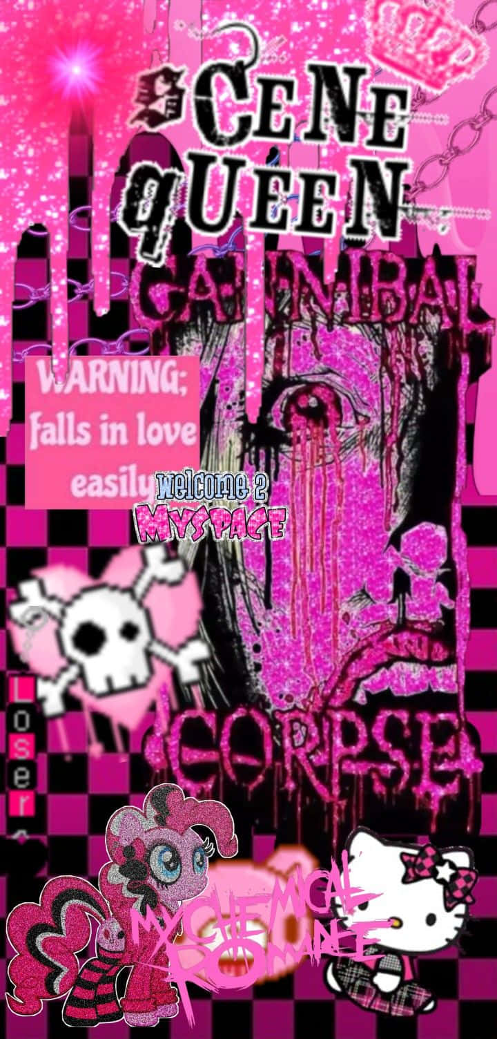 Emo Hello Kitty Pink Aesthetic Wallpaper