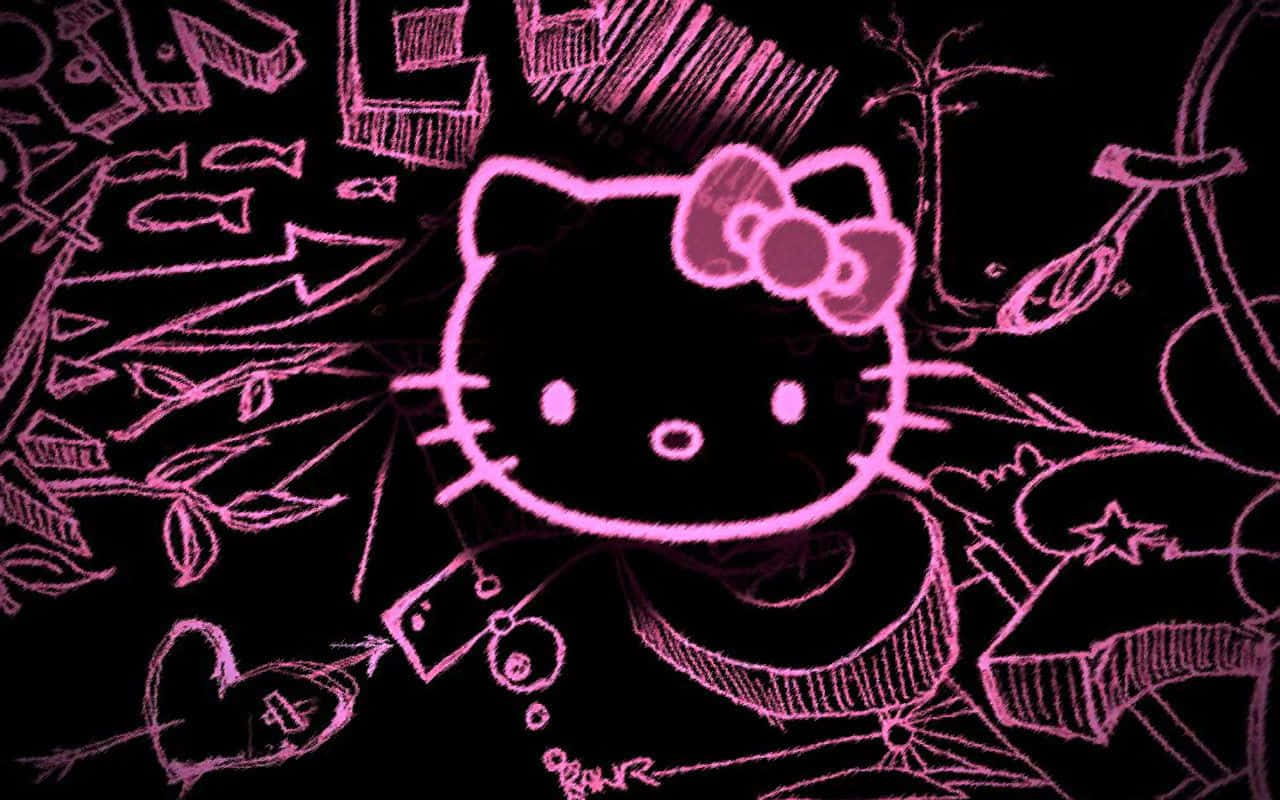 Emo Hello Kitty Pink Art Wallpaper