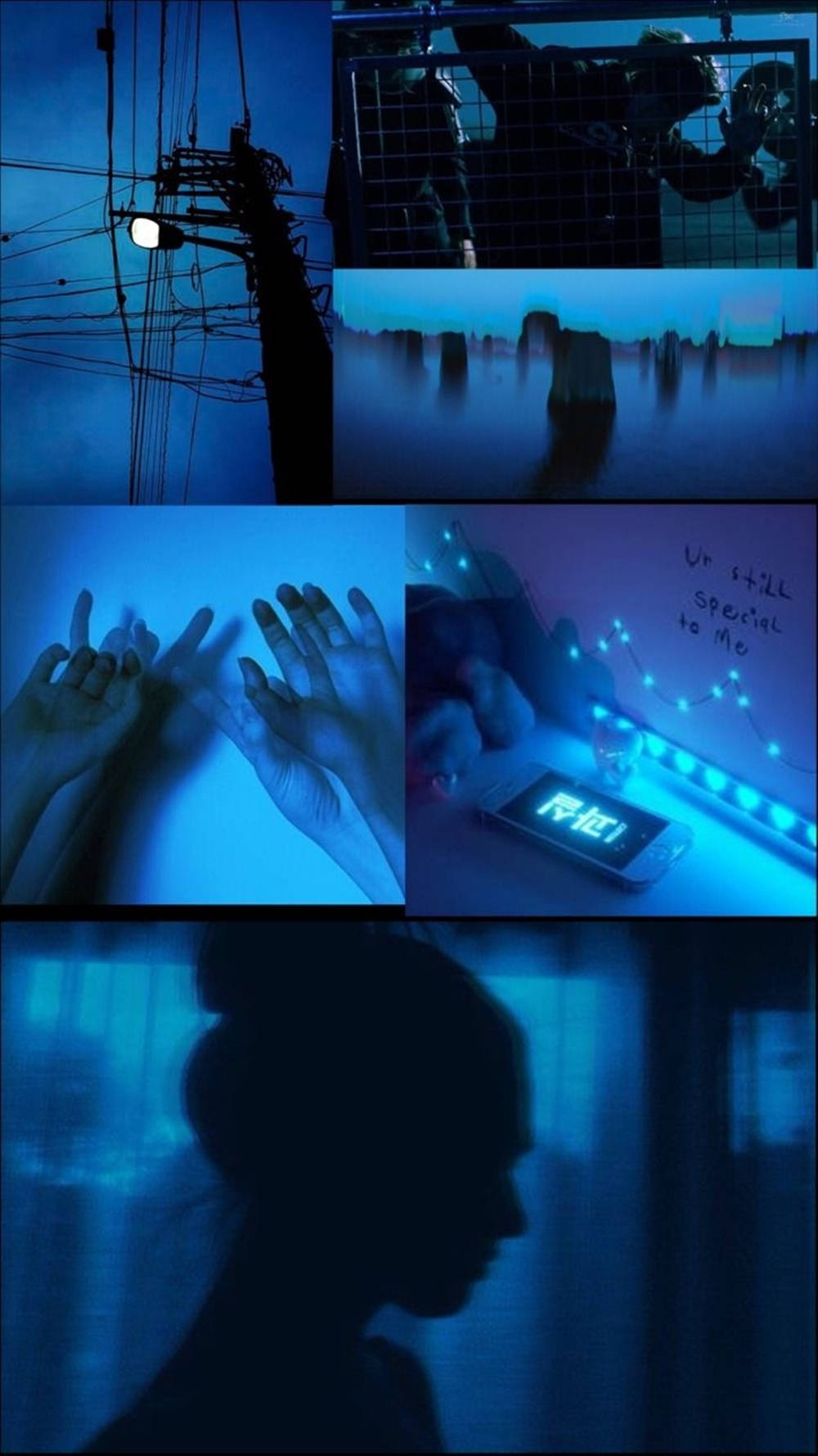 Emotive Montage Blue Aesthetic Tumblr Wallpaper