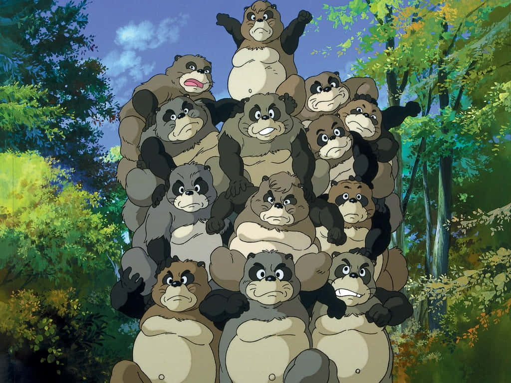 Enchanting Scene Of The Tanuki From Pom Poko Wallpaper