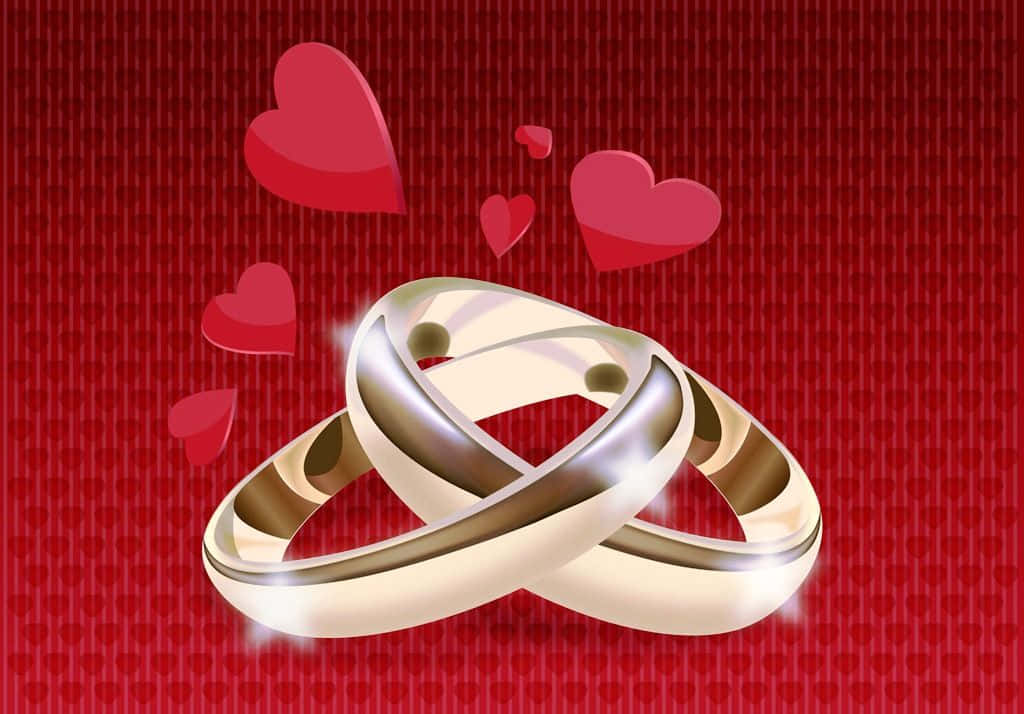 Engagement Gold Rings Vector Art Wallpaper